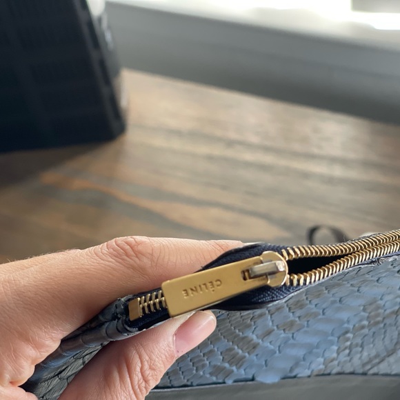 Celine calf skin python black clutch bag with dust bag - Picture 2 of 9